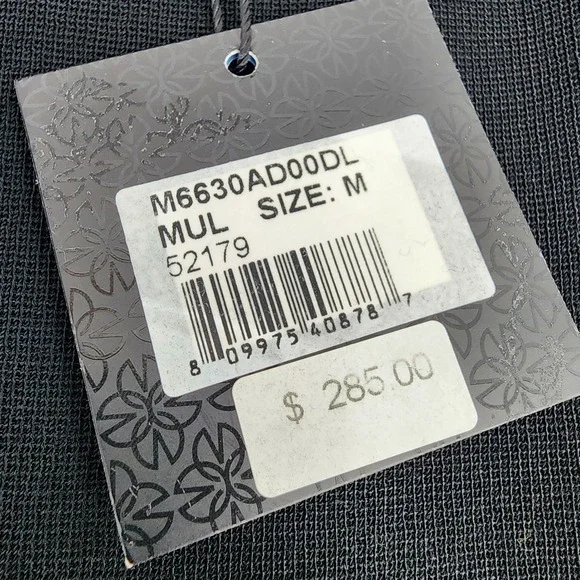 Ming Wang Sweater Jacket Women's Medium Cardigan Office Shoulder‎ Pads w. Scarf - Picture 4 of 7